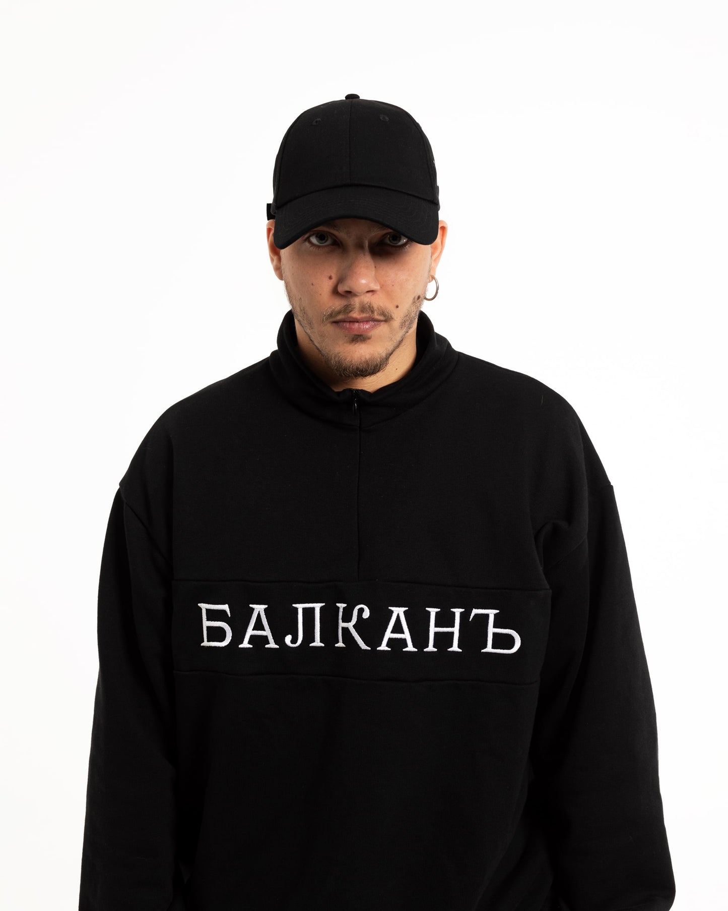 Aemus Black Quarter Zip Sweater