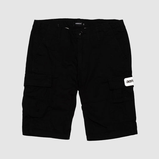 Aemus Black Regular Cargo Short