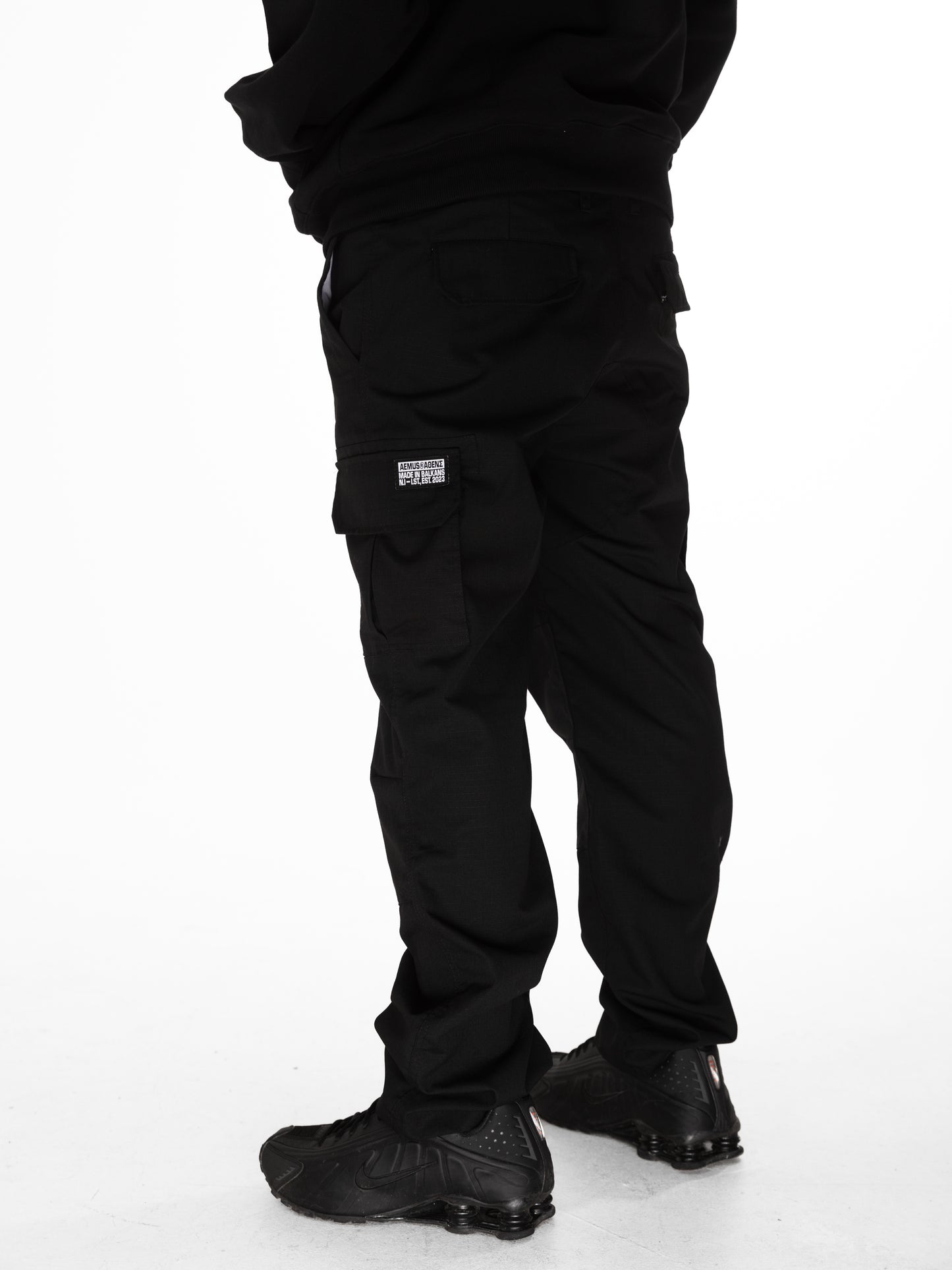 Aemus Ripstop Cargo Trousers in Black