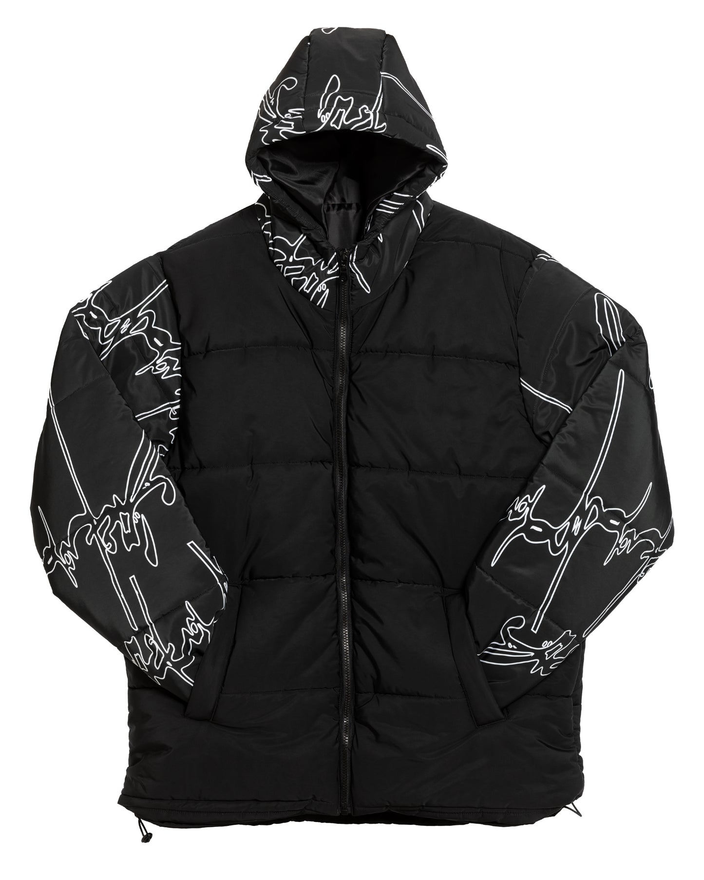 AEMUS BLACK HOODED PUFFER JACKET